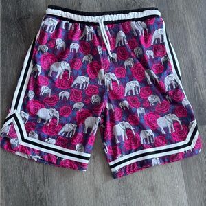 Wesc Black and Pink Patterned Women's Shorts
